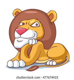 Cunning lion. VECTOR ILLUSTRATION