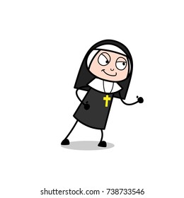 Cunning Nun Character Smiling Face