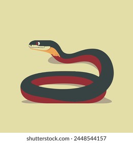 Cunning Snake Flat Vector Illustration Reptile, Sly, Wildlife, Animal, Icon.