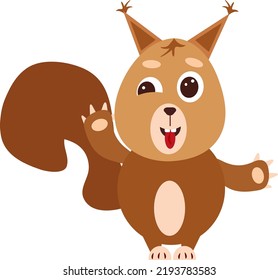 Ardilla, ilustración, vector sobre fondo blanco.