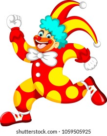 Cunny Clown Cartoon Running With Laughing