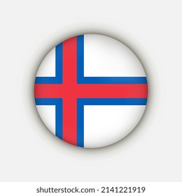 Cuntry Faroe Islands. Faroe Islands flag. Vector illustration.