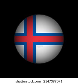 Cuntry Faroe Islands. Faroe Islands flag. Vector illustration.