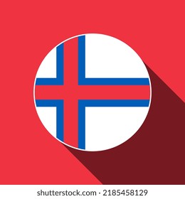 Cuntry Faroe Islands. Faroe Islands flag. Vector illustration.