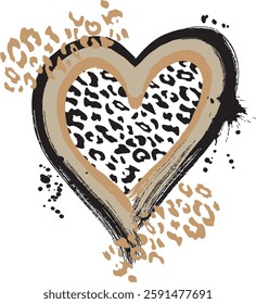 cuore pennellato con schizzi e maculato