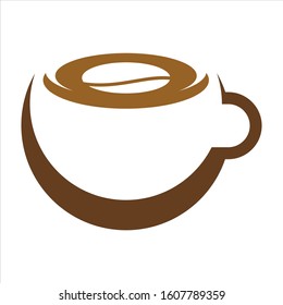 a cup of abstract coffee simple colored vector