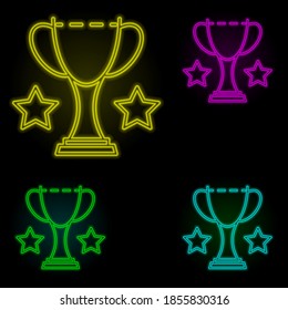 cup, advantage icon neon color set icon. Simple thin line, outline vector of business icons for ui and ux, website or mobile application