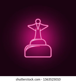 cup with an angel icon. Elements of Sucsess and awards in neon style icons. Simple icon for websites, web design, mobile app, info graphics