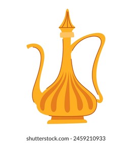 taza de té árabe pote de dibujos animados. árabe árabe, dallah ramadan, taza de té árabe taza de té de la taza de hervidor de agua. símbolo aislado Ilustración vectorial
