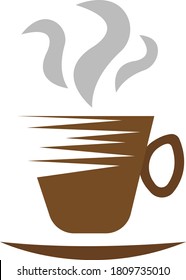 cup with aromatic coffee concept of popular hot drink object on white background