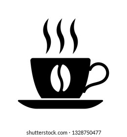 Cup of aromatic coffee on white background
