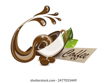 Un café aromático. Ilustración vectorial