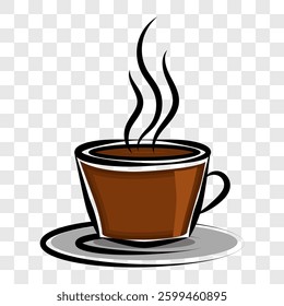A cup of aromatic hot coffee on a transparent. Eps 10. graphic and web design