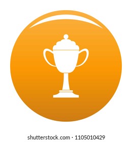 Cup award icon. Simple illustration of cup award vector icon for any any design orange