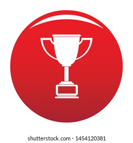 Cup award icon. Simple illustration of cup award vector icon for any any design red