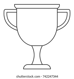 Cup award icon. Thin line illustration of cup award vector icon for any web design