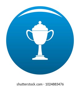 Cup award icon vector blue circle isolated on white background 