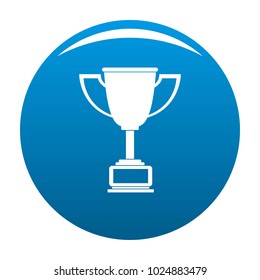 Cup award icon vector blue circle isolated on white background 