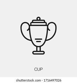 cup award icon vector. Linear style sign for mobile concept and web design. trophy symbol illustration. Pixel vector graphics - Vector.
