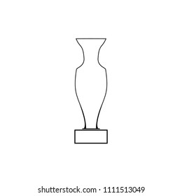 Cup award silhouette. Modern symbol of victory, award achievement sport. Insignia ceremony awarding of winner tournament. Monochrome template for badge, tag. Design element. Vector illustration