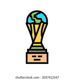 cup award soccer championship color icon vector. cup award soccer championship sign. isolated symbol illustration