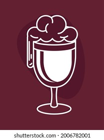 cup of beer bubbles vintage style