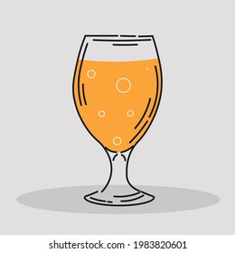 Cup beer draw drink alcohol liquid enjoy icon - Vector