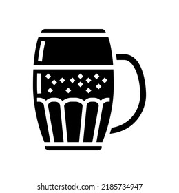 cup beer drink glyph icon vector. cup beer drink sign. isolated symbol illustration