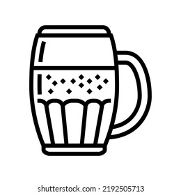 cup beer drink line icon vector. cup beer drink sign. isolated contour symbol black illustration