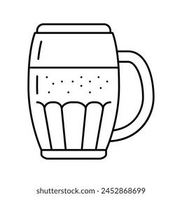 cup beer drink line icon vector. cup beer drink sign. isolated contour symbol black illustration