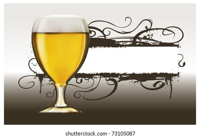 cup of beer with horizontal banner