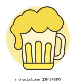 Cup of Beer Icon Logo Vector Illustration