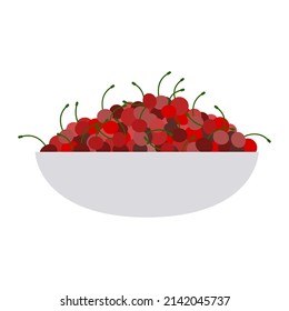 A cup of berries. Cherries in a cup. A simple illustration on the theme of the kitchen.