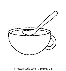 cup of beverage with spoon refreshment aroma liquid
