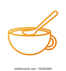cup of beverage with spoon refreshment aroma liquid