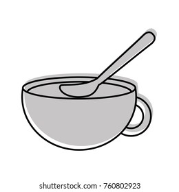 cup of beverage with spoon refreshment aroma liquid