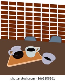 a cup of black coffee illustration or vector