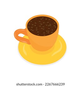 Cup of black coffee on white background