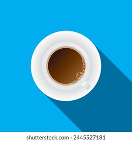 Tasse Kaffee oben ansehen Icon Vektorgrafik