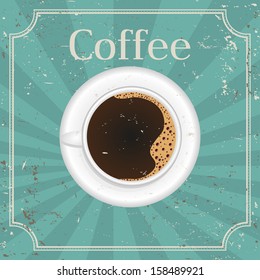 Cup of black coffee - vector illustration 