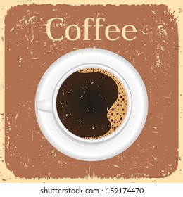 Cup of black coffee - vector illustration 