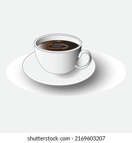 cup of black coffee vector illustration

