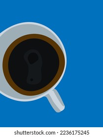 a cup of black coffee vector illustration