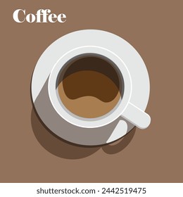 Cup of black coffee.Realistic vector