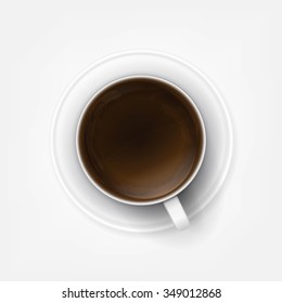 A cup of black coffee.Realistic vector