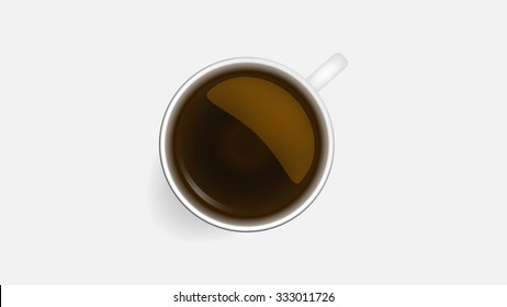 A cup of black coffee.Realistic vector illustration
