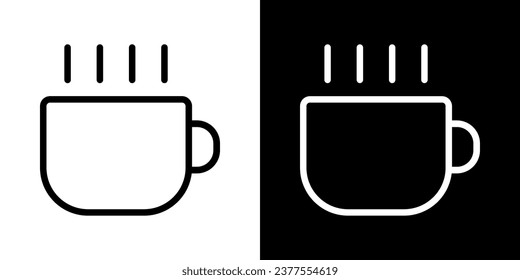 Cup black. Flat cup tea or coffee for web and app design. Cups of coffe.