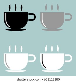 Cup black grey black icon set.