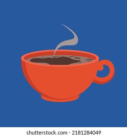Cup with black hot coffee