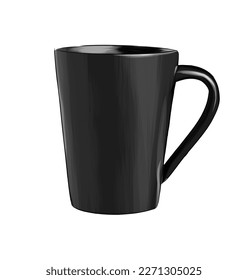 Cup, schwarzer Schlamm aus mehrfarbigen Farben. Wasserfarbe, farbige Zeichnung, realistisch. Vektorgrafik von Farben